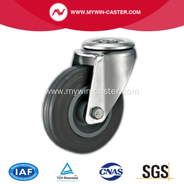 5'' Hollow Rivet Swivel Gray Rubber PP Core Industrial Caster